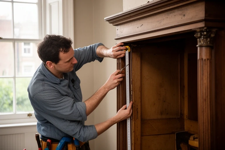 Measuring an alcove for a shelf